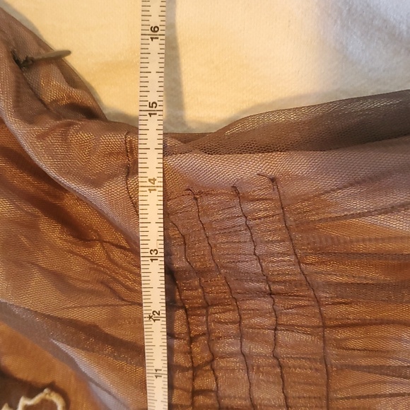 Lithe Laurel Elegant Lace Trim Ruffled Neckline Cap Slv Nylon Rayon Sz 6 Dress - Picture 11 of 12